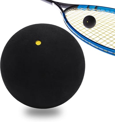 Set van 4 Squashballen met Dubbele Gele Dots, Enkele Gele Dots, Rode Dots en Blauwe Dots voor Beginners en Competities, Ideaal voor Training en Spelplezier