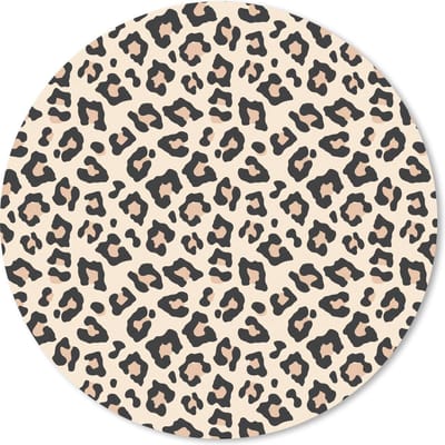 Muismat rond 20x20 cm - Mousepad Dierenprint - Panterprint - Roze - Ronde muismatten