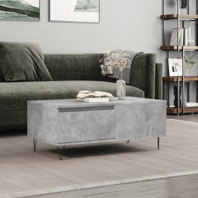 vidaXL - Salontafel - 90x50x36,5 - cm - bewerkt - hout - betongrijs