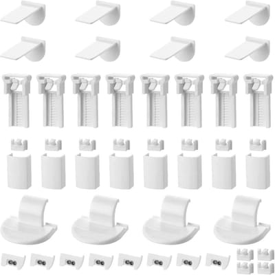 Dailygoods- Geplooide Reserveonderdelen Set van 8 - Klemdragers - Plissé Reserveonderdelen - Accessoires - Duurzaam - Verstelbaar - Plisségordijn