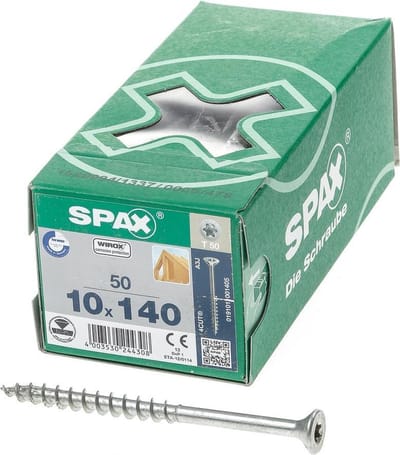 Spax-s Spaanplaatschroef platverzonken kop geel verzinkt T50 10 x 140mm