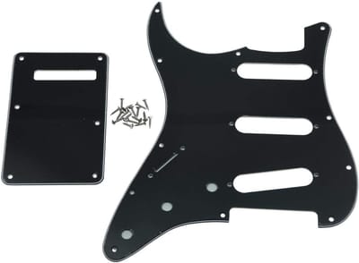 Links Handige Stratocaster SSS Pickguard met Tremolo en Achterplaat voor Fender - Wit Parelsysteem