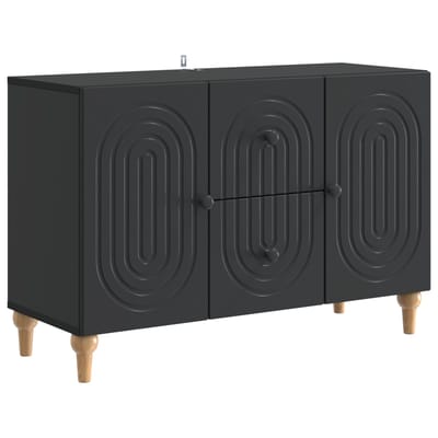 vidaXL - TV - Kast - met - lade - Zwart - 89 - x - 34,5 - x - 60 - cm - Bewerkt - hout