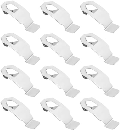 Dailygoods- Foto Frame Clips 12 Stuks - Bevestiging Kunstwerk - Metalen Lente Turn Clip - Zilver - 35x13mm - Sterk en Duurzaam - Fotolijst Bevestiging