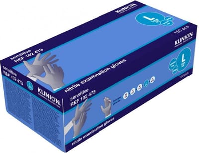 Klinion Personal Protection Ultra Comfort nitrile onderzoekshandschoenen 150 stuks Maat: L Klinion - Wit - Nitril - Latexvrij, poedervrij, proteïnenvrij, sulfaatvrij - Categorie III