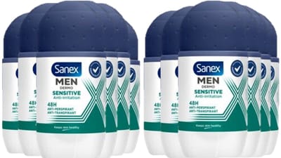 Sanex Deo Roller Men - Dermo Sensitive 48H - 12 x 50 ml - Voordeelverpakking