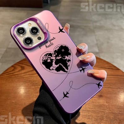 Zwarte Vliegtuig Route Markering Ontwerp Telefoonhoesje Voor iPhone 16 Pro Max 15 14 Plus 13 12 11 7 8 X XS XR Schokbestendige Harde Cover iPhone 13 Pro Max black