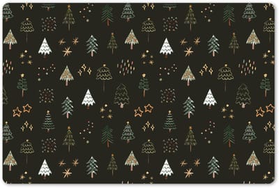 Placemats 45x30 cm - Placemat kunststof - 1 stuk - Kerstbomen - Kerst - Patroon - Sterren - Kerstmis - Borden onderleggers - Decoratie voor op tafel - Keuken tafeldecoratie accessoires - Vinyl onderlegger - Tafelversiering