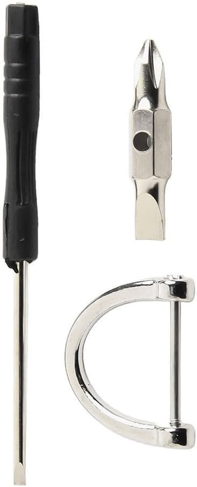 Schroevendraaier Sleutelhanger - Mini Gereedschap - Snelle Reparaties - Dubbelzijdig - 26x34 mm - Zilver