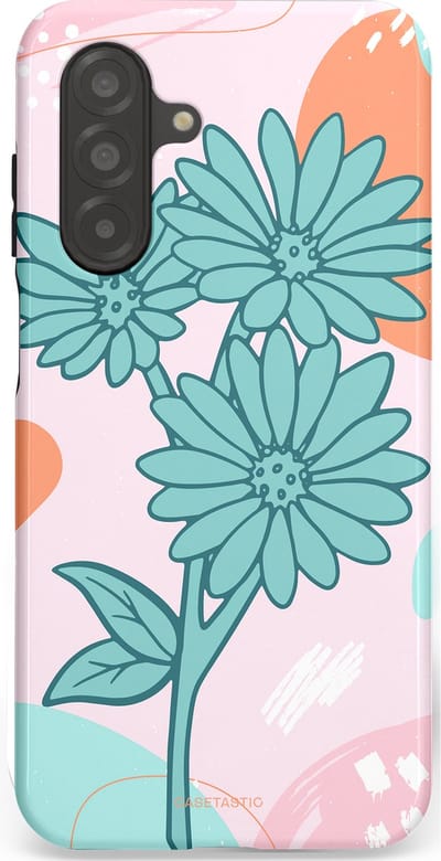 Casetastic hoesje geschikt voor Samsung Galaxy A26 - Dubbellaagse bescherming - Roze Oranje Bloemen - Fashion Case - Wit Mintgroen Lichtroze Lichtblauw