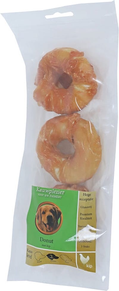 Boon honden snack donut kip 7 cm 3 stuks