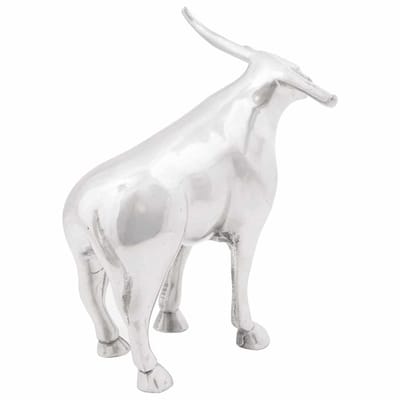 vidaXL - Stierensculptuur - Zilver - 20 - x - 17 - x - 23 - cm - Aluminium