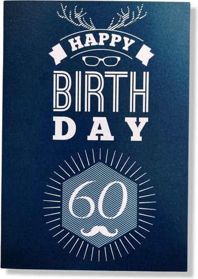 Hoera 60 Jaar! Luxe verjaardagskaart - 12x17cm - Gevouwen Wenskaart inclusief envelop - Leeftijdkaart