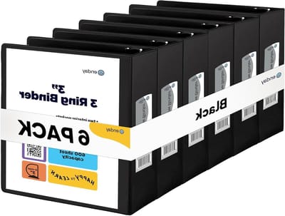 Ringband Mappen - Schuine D-ring - Documenten Organiseren - Clear View Cover - 6 Stuks - Zwart