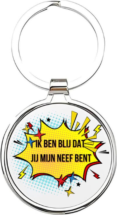 Akyol - Ik ben blij dat jij mijn neef bent Sleutelhanger - neef - De leukste neef - Neef sleutelhanger - sleutelhanger - Sleutelhanger voor neven - Familie sleutelhanger - verjaardagscadeautje - cadeau voor de liefste neef - nephew - 4 x 7,5 CM