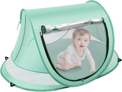 Strandtent Kinderen - Opvouwbaar Luifeltje - Zon Beschermen - UPF 50+ - 110x70x50cm - Blauw