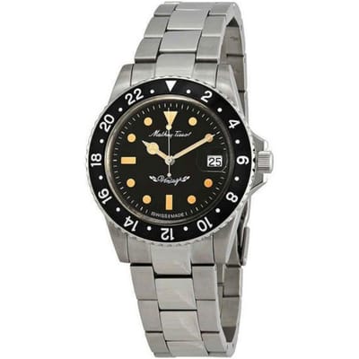 Mathey-Tissot Mathy Vintage Automatisch Roestvrij Staal Zwarte Wijzerplaat H900ATN 100M Herenhorloge zwart