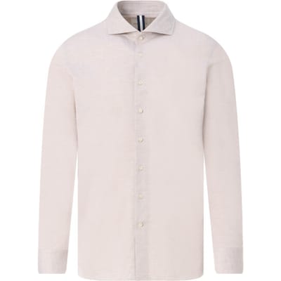 casual overhemd Profuomo knitted shirt beige