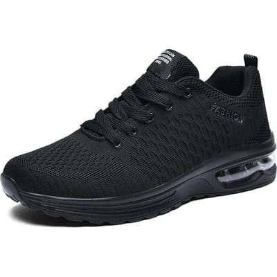 Mode Nieuwe Heren Sneakers Hardloopschoenen Buitensport Casual Mesh Tennisschoenen Vetersluiting Lichtgewicht Gym Jogging Schoenen Heren 43 black