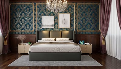 Gestoffeerd Tweepersoonsbed 160x200 cm Casa Velluto – Modern Opbergbed met Lattenbodem, USB-Oplaadfunctie en Leeslamp – Hoofdbord met Opbergruimte voor Tieners en Volwassenen – Grijs Bedframe van IJzer
