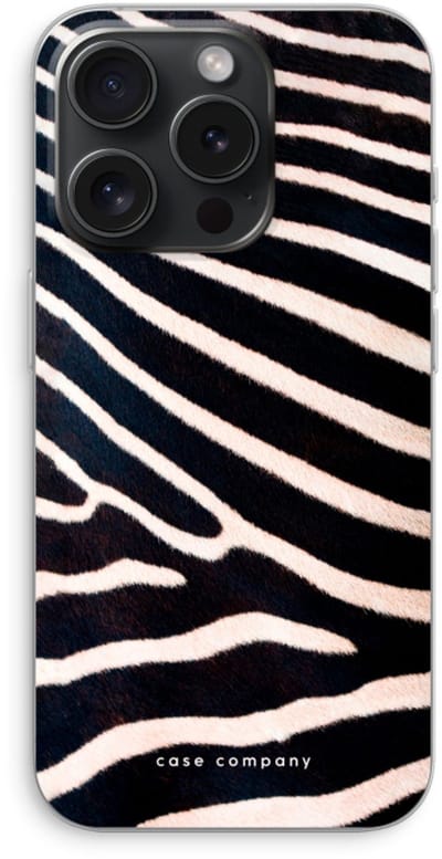 Case Company® - Hoesje geschikt voor iPhone 15 Pro hoesje - Zebra - Soft Cover Telefoonhoesje - Bescherming aan alle Kanten en Schermrand