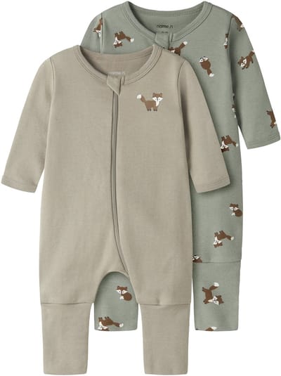 NAME IT- NBMNIGHTSUIT 2P ZIP FF FOX NOOS - Jongens - Sleepsuit