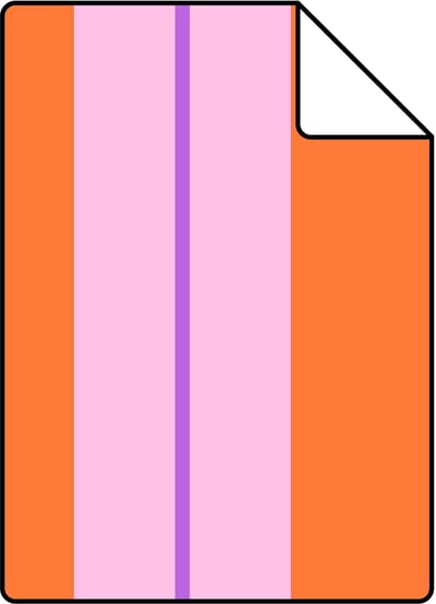 Proefstaal ESTAhome behang strepen oranje en roze - 26.5 x 21 cm - 131678-S