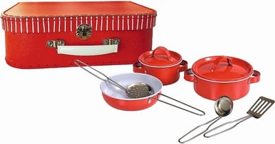 Egmont Toys Pannenset in koffer rood 9-delig 29x20x9 cm