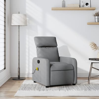 vidaXL - Massagestoel - Lichtgrijze - Stof