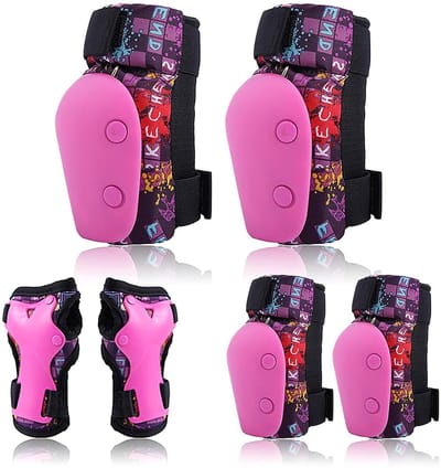 Kinderen Beschermende Uitrusting - Sport Set - Buitensporten - 6 Delige Set - 3-12 Jaar - Blauw/Roze