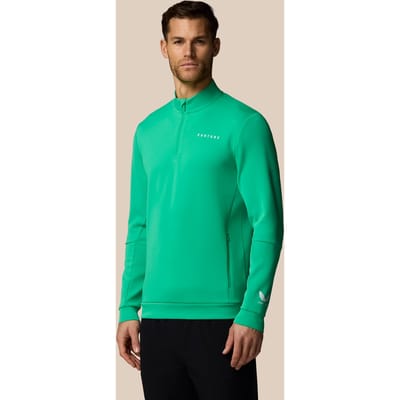 Heren Flex Lange Mouwen Kwartrits Sweatshirt - Jade Groen