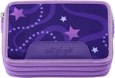 XXL Etui - Potlood Tas - School Werk - Drie Compartimenten - 20 x 13 x 7 cm - Pegasus Emily