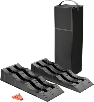 Wielkeggen set - Oprijblokken caravan - Voertuig stabiliseren - Verstelbare hoogtes - 3.5 ton draaglast - Zwart
