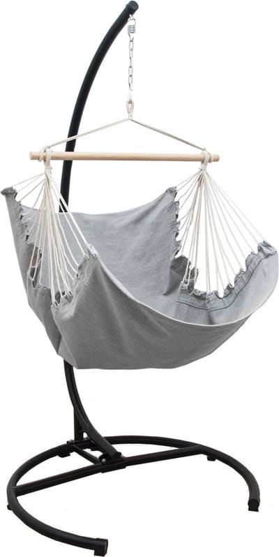 XL Hangstoel met Standaard - 155x125 Tuin Hangstoel - Zit Hangmat voor Buiten met Stalen Frame