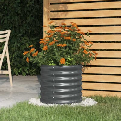vidaXL - Plantenbak - 40x40x36 - cm - gegalvaniseerd - staal - antracietkleurig