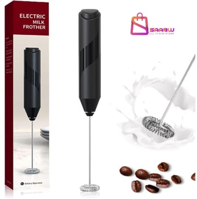 Melkopschuimer Mini – Elektrische Koffiemixer voor Cappuccino, Latte & Chocolademelk – melkopschuimer elektrisch – melkopschuimers – melk opschuimer – Zwart – 34638