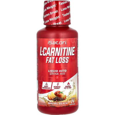 Isatori, l-carnitine, mélange pour boisson céto liquide, Malibu Beach, 12 fl oz (360ml)