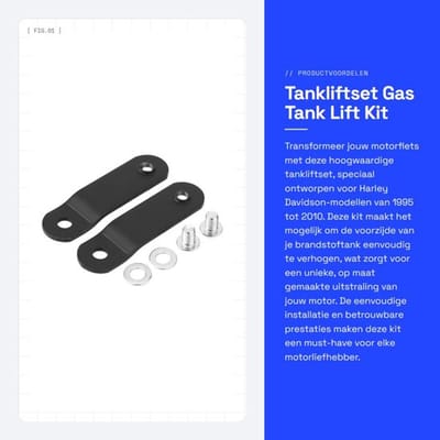 Tanklift Hoogwaardige Gas Tankliftset - Voortank 2,56 inch - Roestvrij Staal - XL 1995-2010 - Eenvoudig te Bevestigen - Duurzaam en Betrouwbaar - Tankverhoger