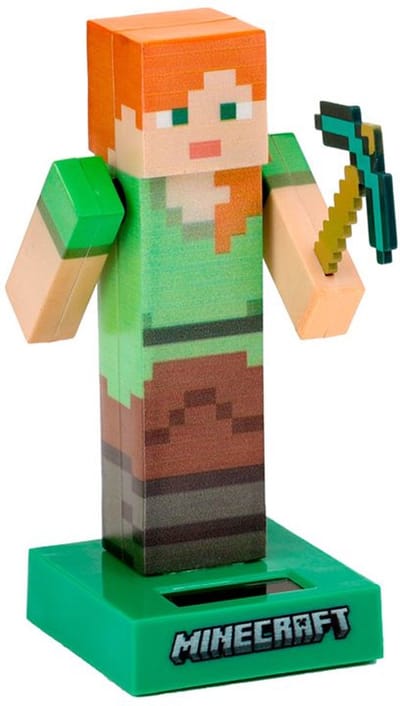 Puckator Solar bewegend figuur - Minecraft Alex - groen - kunststof - 12 cm - cadeau