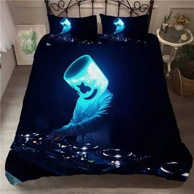 DJ Liefhebbers Marshmello Hip Pop Muziek EDM Mozaïek DJ Beddengoed Set Jongens Meisjes Eenpersoons Tweepersoons Kingsize Dekbedovertrek Kussensloop Bed Kinderen Volwassene EU SuperKing 260x220