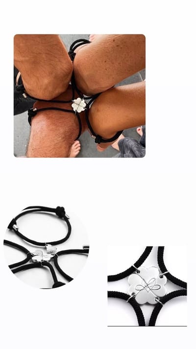 Akyol - Vriendschapsarmband klavertje vier - ARMBAND VOOR VRIENDINNEN - vriendschapsarmband 4 delig - VRIENDSCHAPARMBAND - MOEDER DOCHTER ARMBAND -armband - vriendinnen armband - bff gift - cadeau voor een vriendin - zussen armband