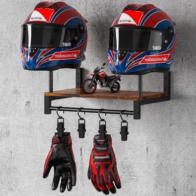 Motorcycle Rack Wandmontage voor Helm en Accessoires - Display Organizer voor Motorrijders en Voetbal Enthousiastelingen
