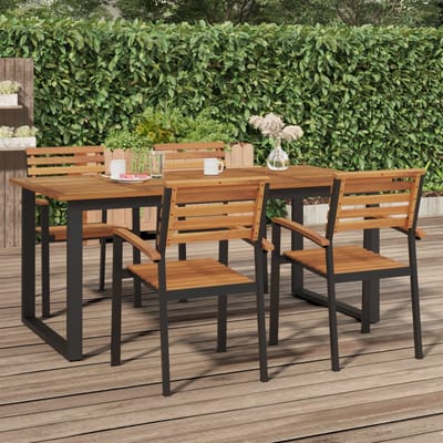 vidaXL - Tuintafel - met - U-vormige - poten - 180x90x75 - cm - massief - acaciahout