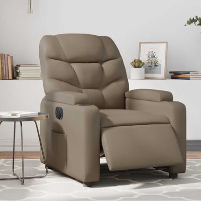 vidaXL - Fauteuil - verstelbaar - elektrisch - kunstleer - cappuccinokleurig