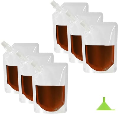 Allecto - Drinkzakjes - Hervulbare drinkflessen - Lichtgewicht en opvouwbaar - 250 ml - Herbruikbaar voor festivals en reizen - Geschikt voor campi...