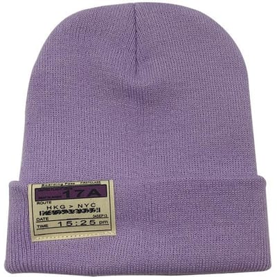 Bonnet d'hiver pour femme Mode Chapeau protège-oreilles Chapeau en laine Chapeau tricoté Automne et hiver One Size violet clair
