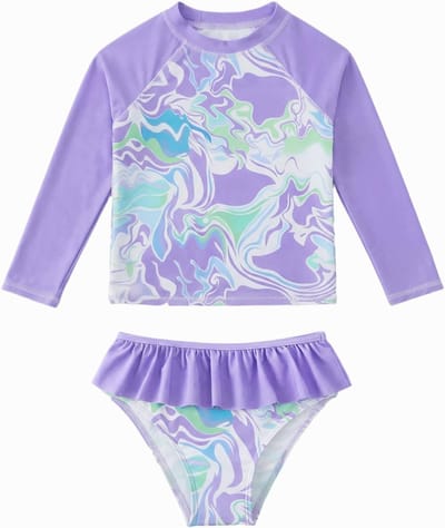UV-beschermende tweedelige zwemoutfit voor kinderen van 3-9 jaar met lange mouwen en comfortabele pasvorm