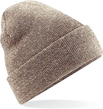 Basic winter muts bruin gemeleerd voor volwassenen