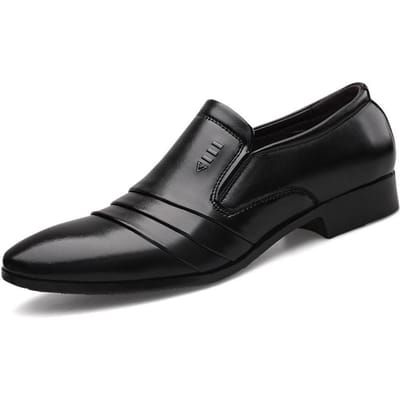 Nieuwe heren zakelijke leren schoenen met puntige neus casual schoenen heren trouwschoenen 48 black