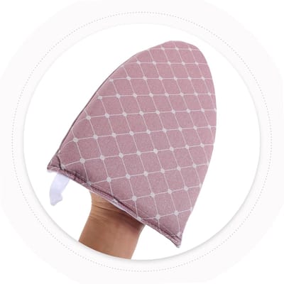 Strijkmat - Strijkplank - IJzergaas mat - Tafelstrijkplank - Handheld Strijkplank - Stoomstrijkijzer Matje - Hittebestendige beschermdoek voor strijken - Compacte mat - Mini Strijkplank - Kleding bescherming - 24*14cm - Roze - Katoen